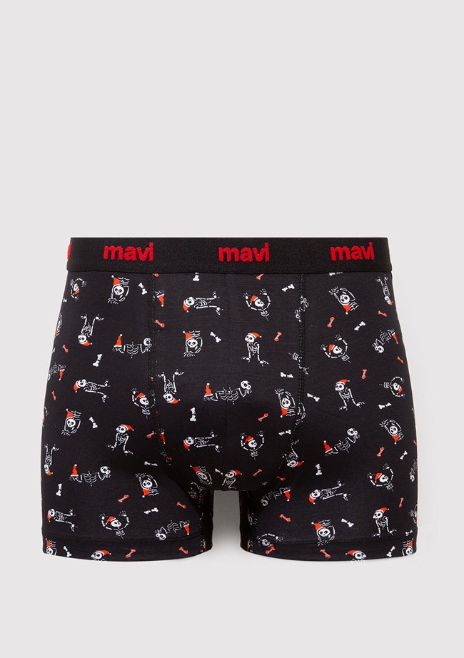  Mavi Yılbaşı Temalı Baskılı Boxer 0912176-900