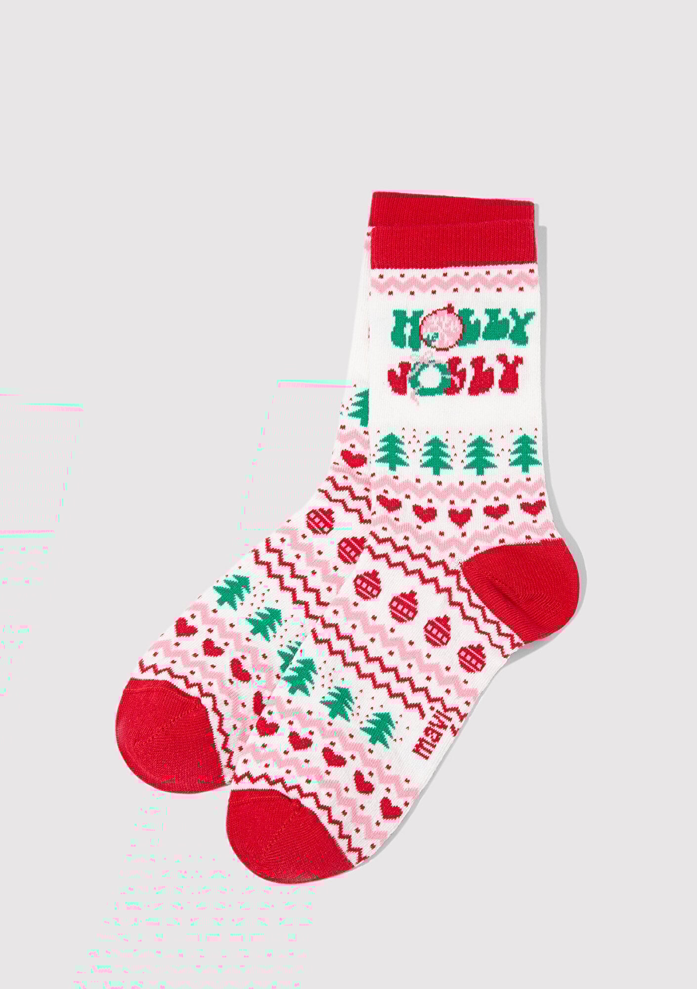  Mavi Yılbaşı Temalı Beyaz Soket Çorap 1913662-70053