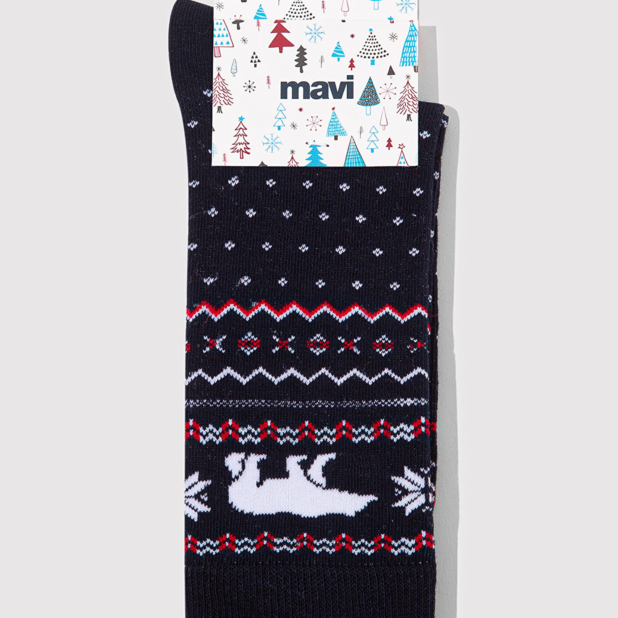 Mavi Yılbaşı Temalı Lacivert Soket Çorap 0912105-70490