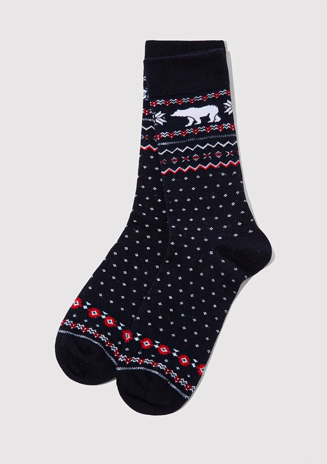  Mavi Yılbaşı Temalı Lacivert Soket Çorap 0912105-70490