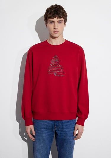  Mavi Yılbaşı Temalı Kırmızı Sweatshirt 0S10552-70390