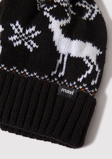  Mavi Yılbaşı Temalı Siyah Bere 0912106-900