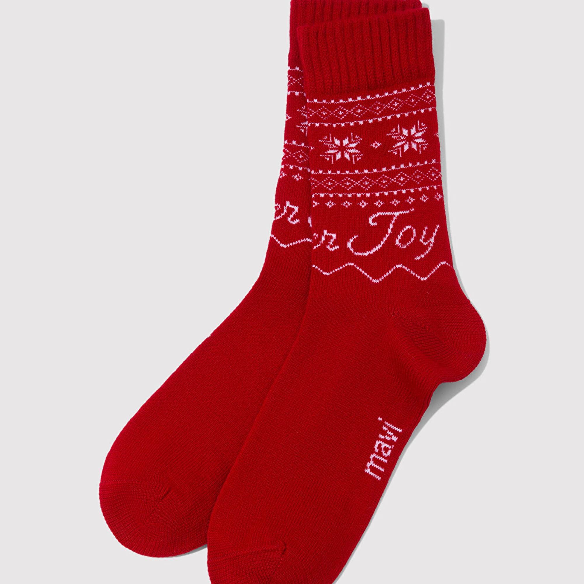 Mavi Yılbaşı Temalı Kırmızı Bot Çorabı 0912131-32421