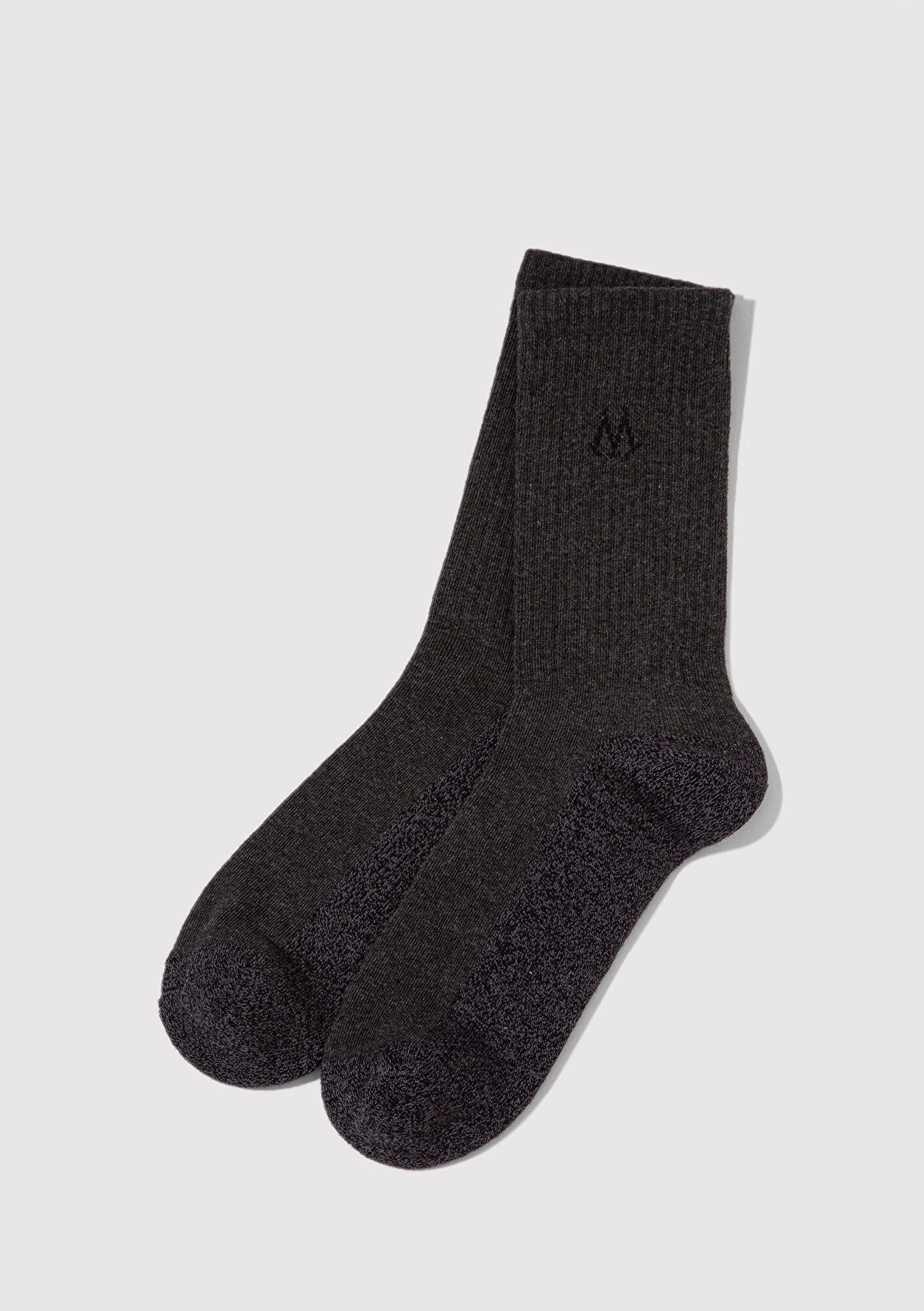  Mavi M Logo Baskılı Kahverengi Bot Çorabı 0911132-23247