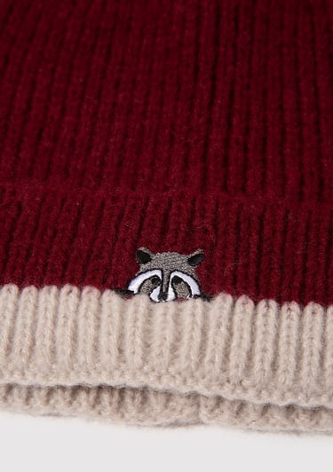  Mavi Rakun Detaylı Bordo Bere 1913609-24862