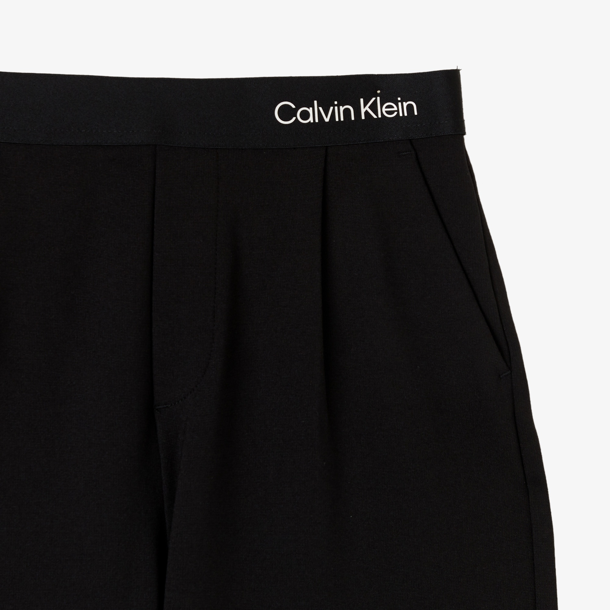 Calvin Klein Logo Tape Wide Leg Punto Çocuk Siyah Pantolon