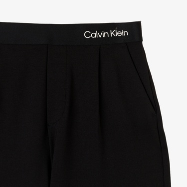  Calvin Klein Logo Tape Wide Leg Punto Çocuk Siyah Pantolon