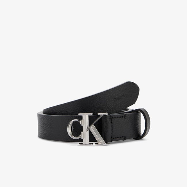 Calvin Klein Facet Buckle Pebble 25mm Kadın Siyah Kemer