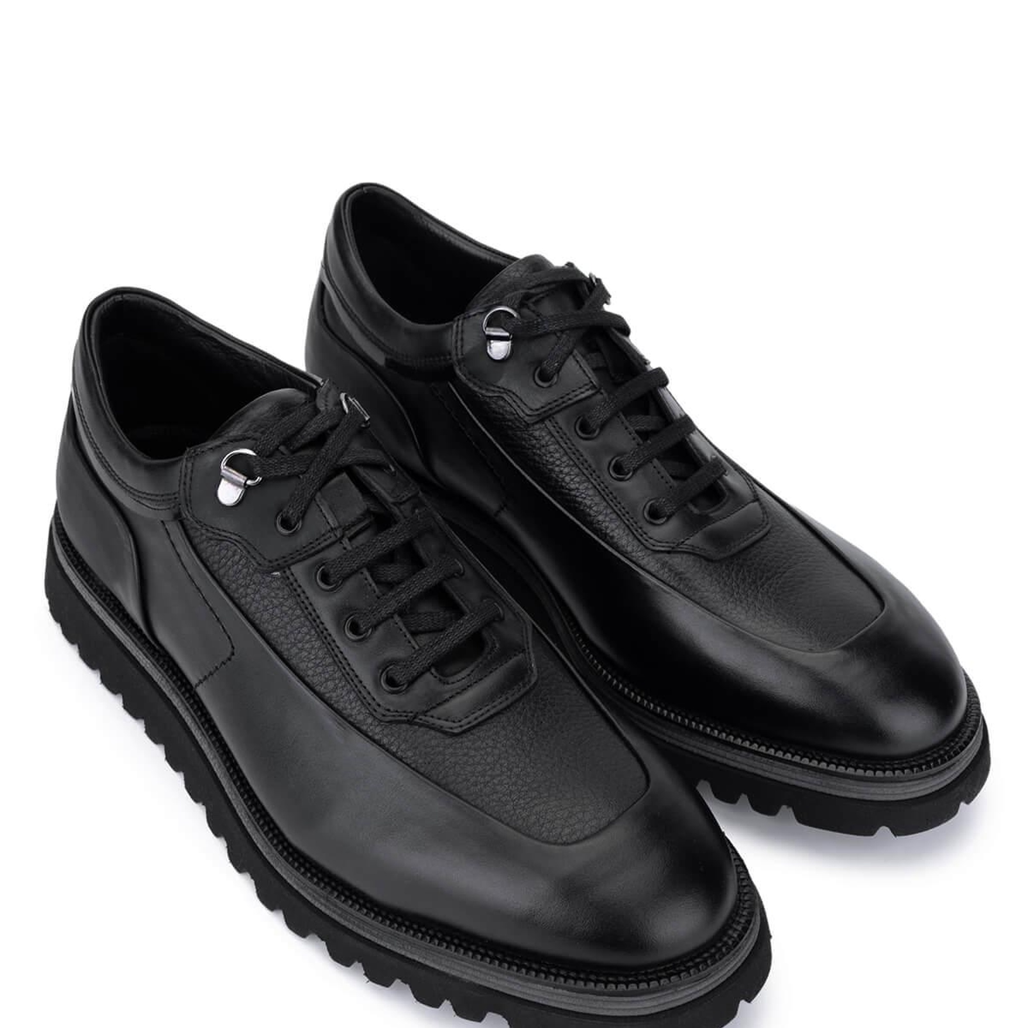 Tamer Tanca Erkek Hakiki Deri Siyah Deri Casual Ayakkabı