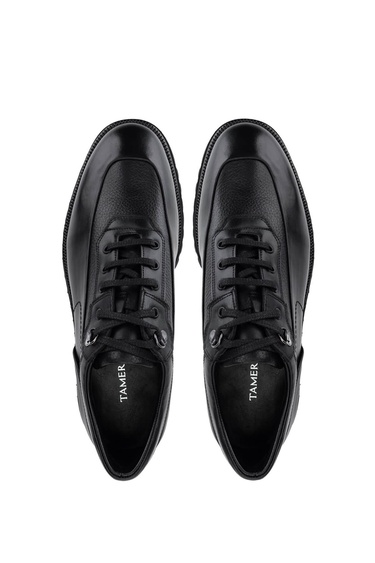  Tamer Tanca Erkek Hakiki Deri Siyah Deri Casual Ayakkabı