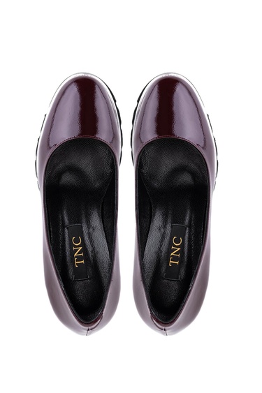  Tamer Tanca Kadın Hakiki Deri Bordo Rugan Topuklu Ayakkabı