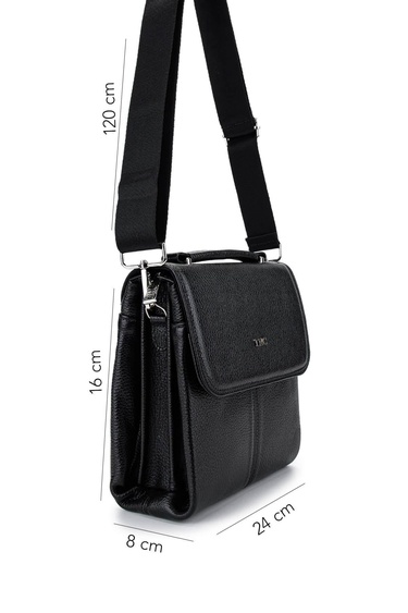  Tamer Tanca Erkek Hakiki Deri Siyah Postacı Çanta