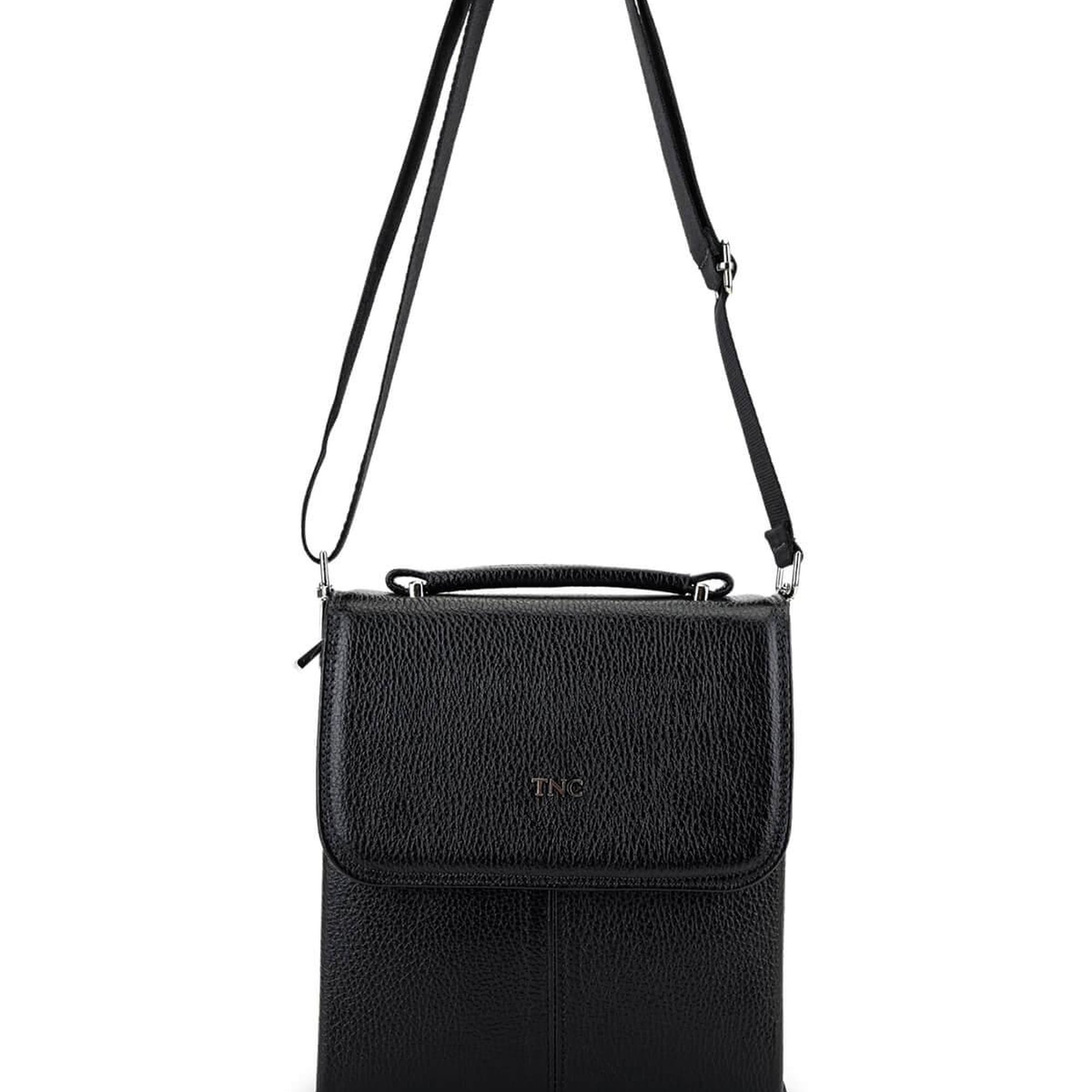 Tamer Tanca Erkek Hakiki Deri Siyah Postacı Çanta