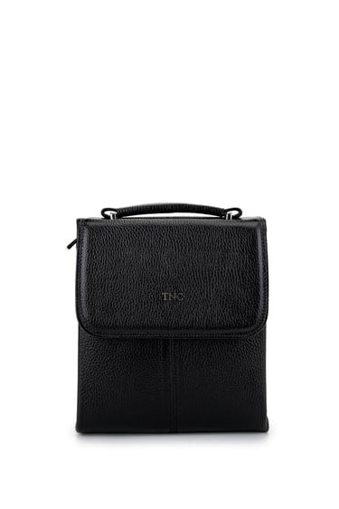  Tamer Tanca Erkek Hakiki Deri Siyah Postacı Çanta