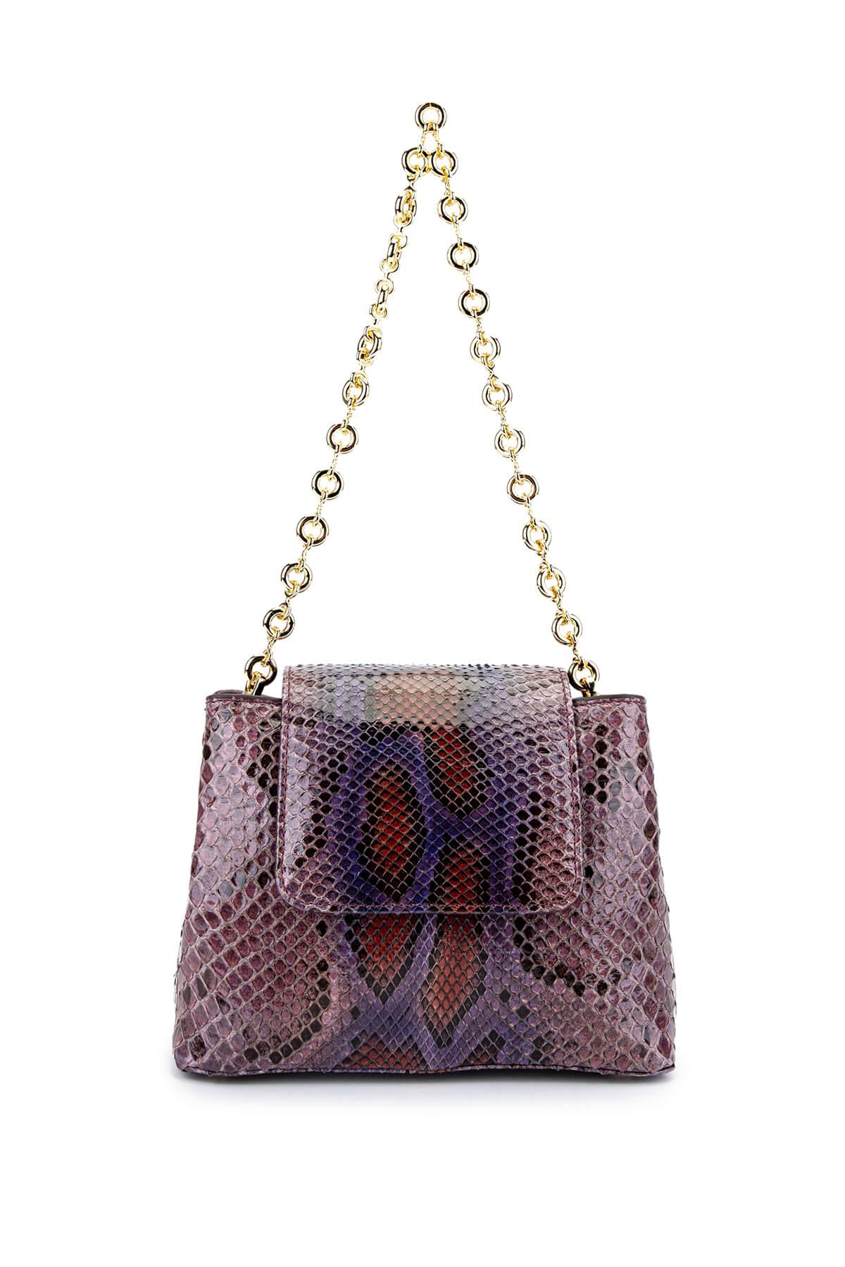  Tamer Tanca Kadın Hakiki Deri Mürdüm Kol Çantası