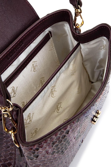  Tamer Tanca Kadın Hakiki Deri Mürdüm Kol Çantası