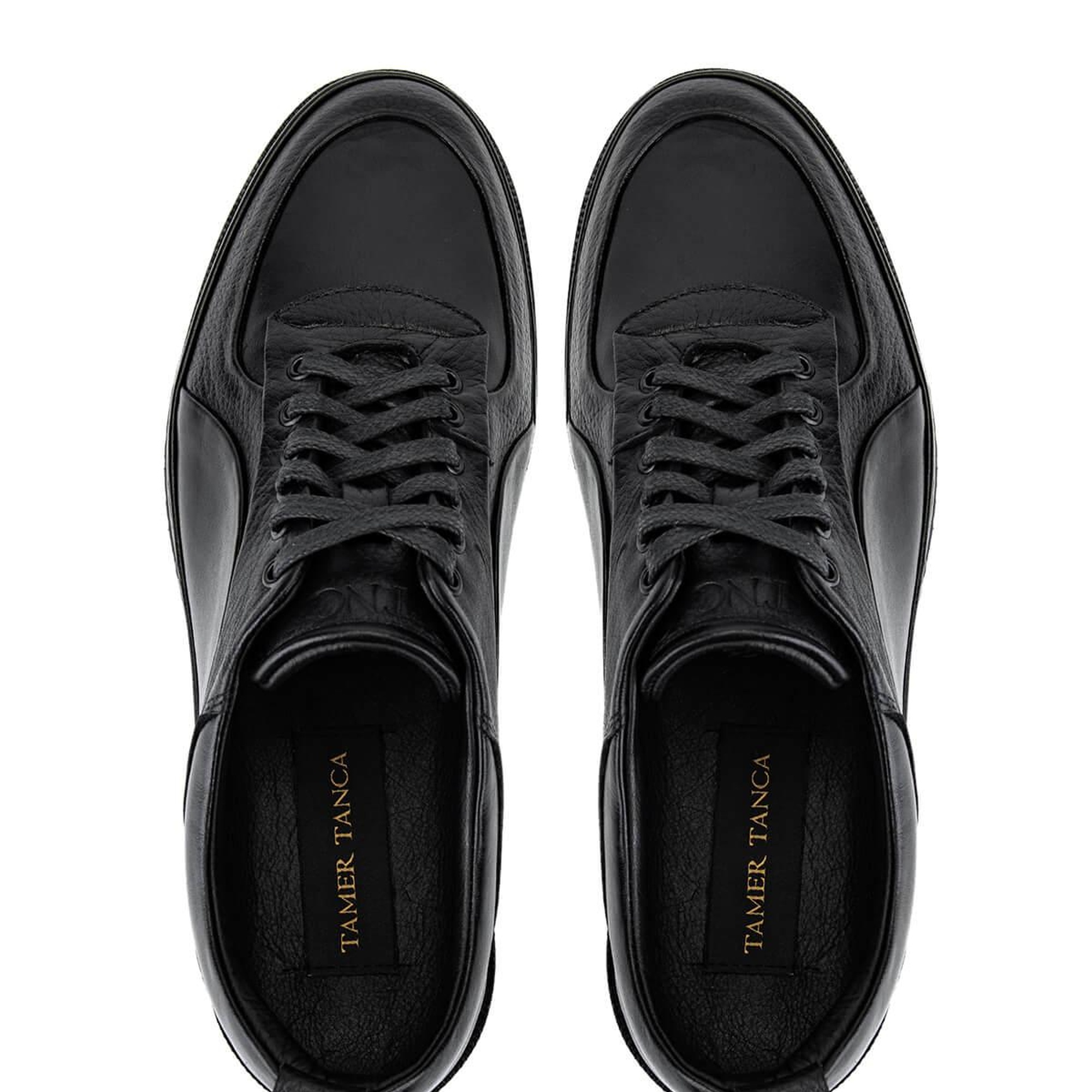 Tamer Tanca Erkek Hakiki Deri Siyah Deri Casual Ayakkabı