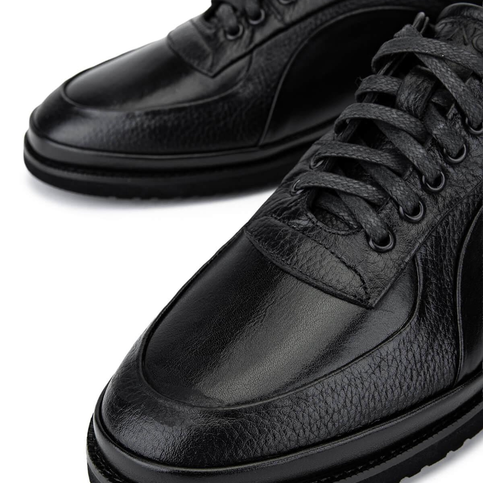 Tamer Tanca Erkek Hakiki Deri Siyah Deri Casual Ayakkabı