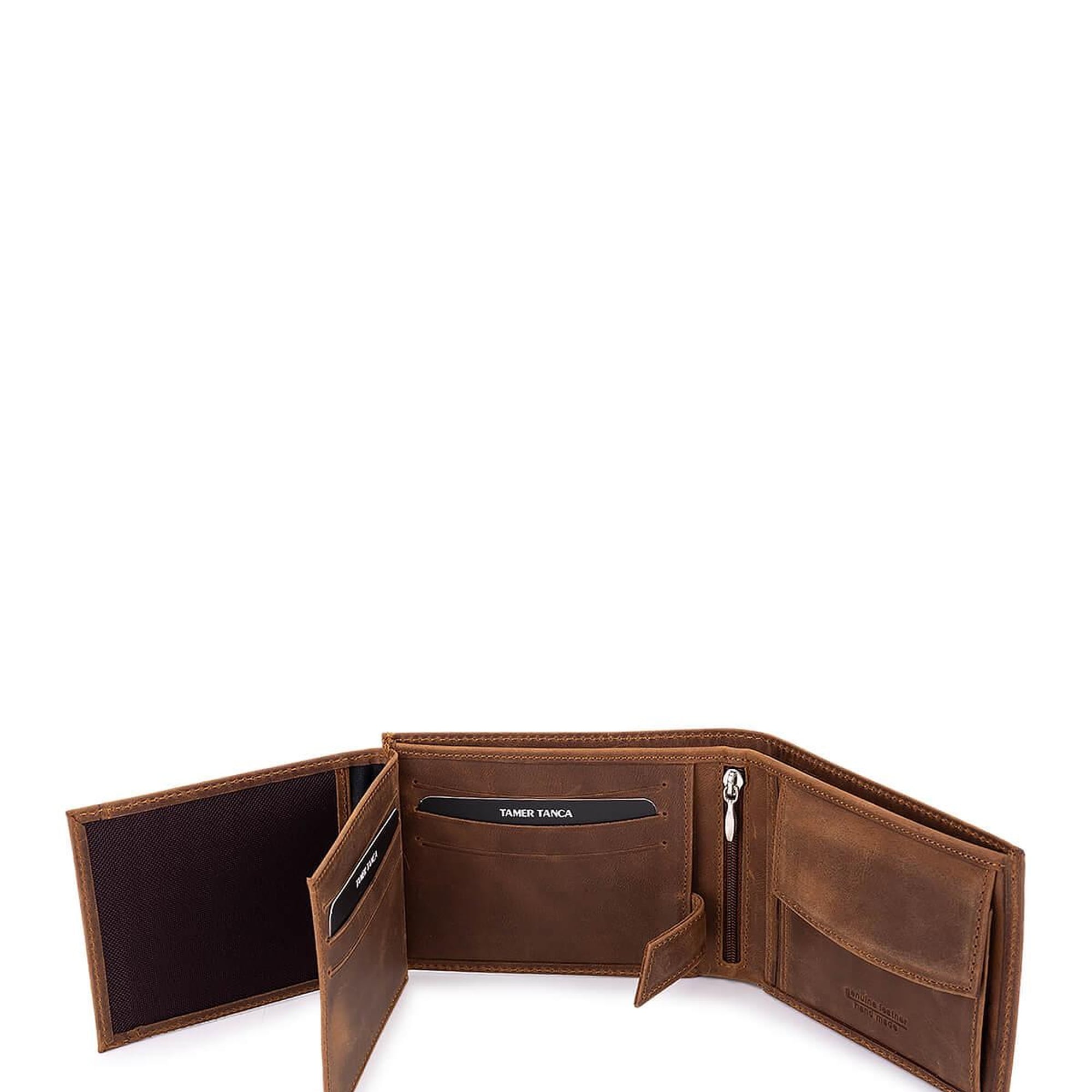 Tamer Tanca Erkek Hakiki Deri Kahverengi Cüzdan