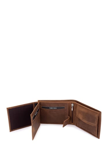  Tamer Tanca Erkek Hakiki Deri Kahverengi Cüzdan