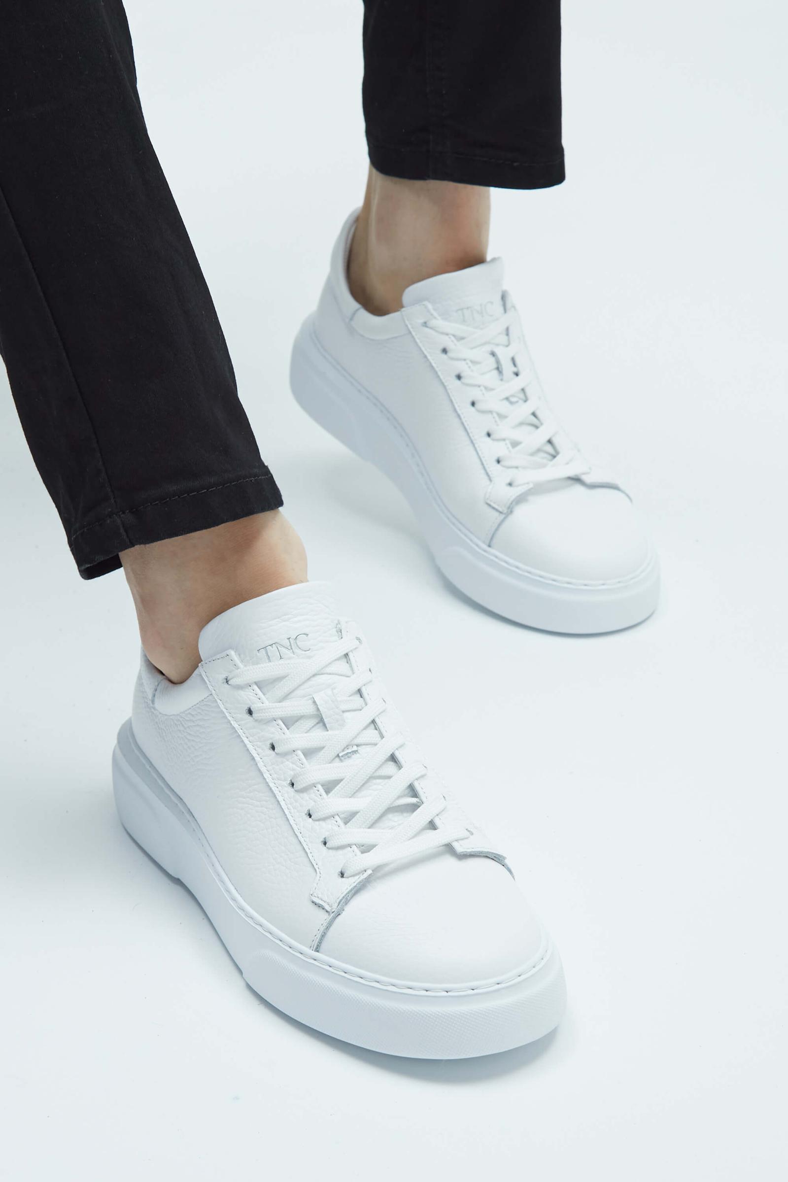 Tamer Tanca Erkek Hakiki Deri Beyaz Sneakers & Spor Ayakkabı