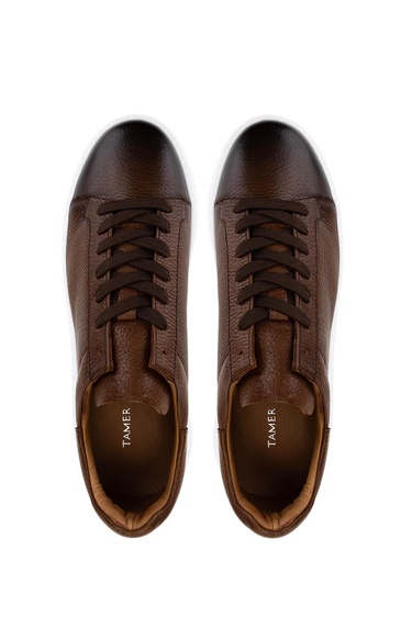  Tamer Tanca Erkek Hakiki Deri Kahverengi Sneakers & Spor Ayakkabı