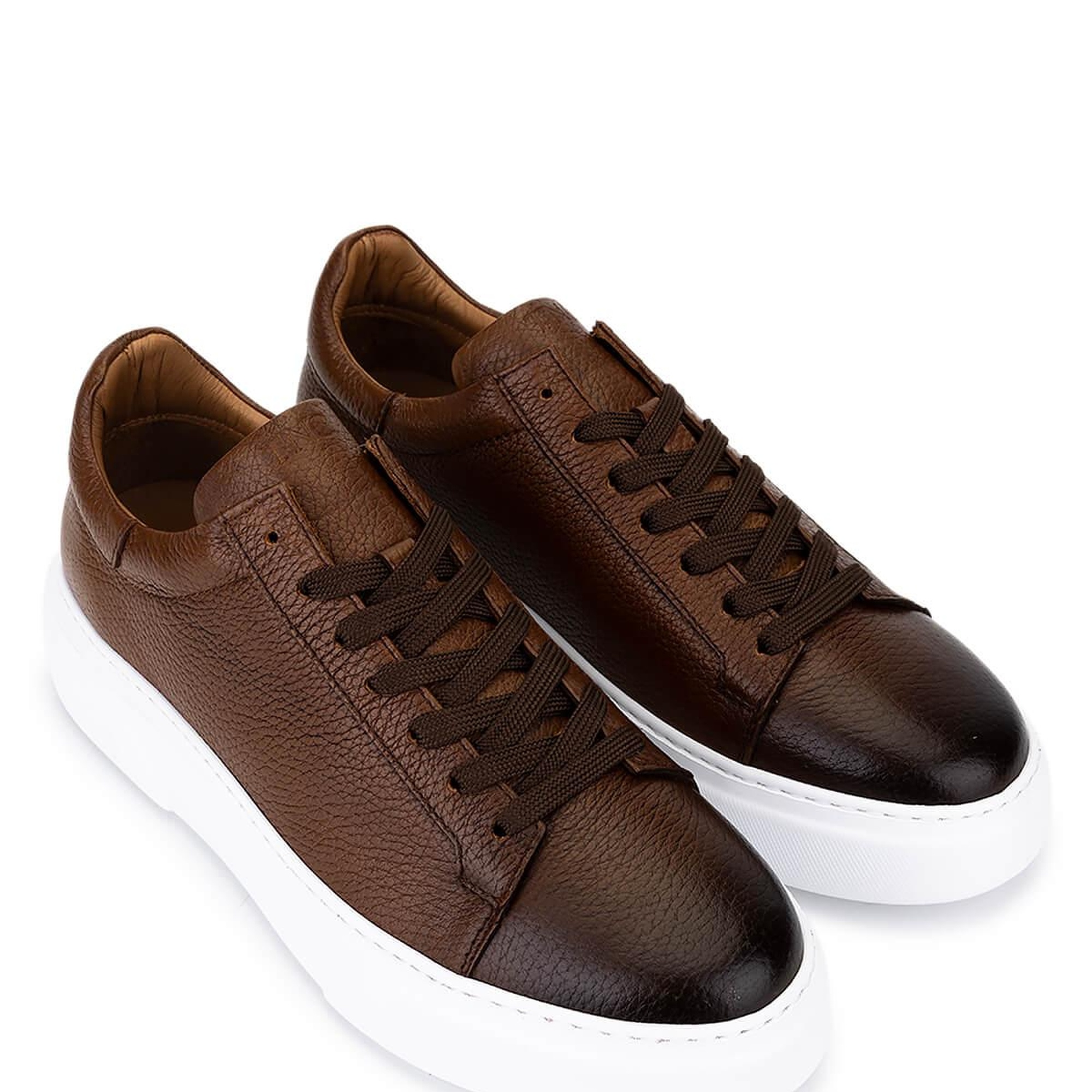 Tamer Tanca Erkek Hakiki Deri Kahverengi Sneakers & Spor Ayakkabı