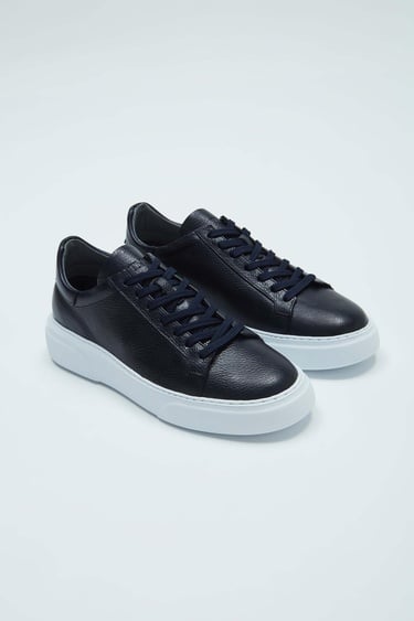  Tamer Tanca Erkek Hakiki Deri Lacivert Sneakers & Spor Ayakkabı