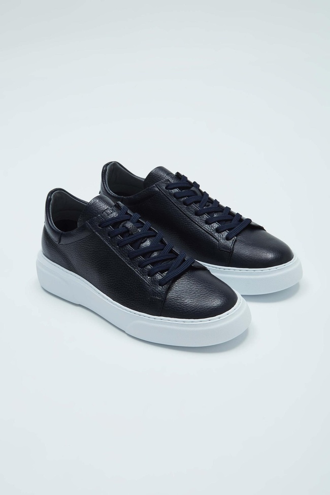  Tamer Tanca Erkek Hakiki Deri Lacivert Sneakers & Spor Ayakkabı