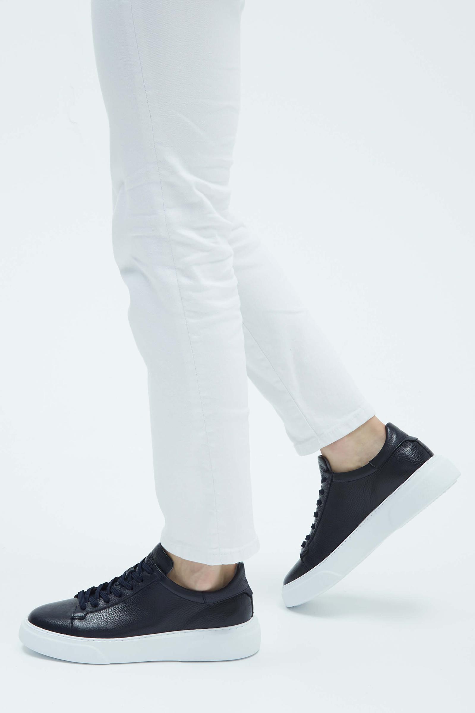 Tamer Tanca Erkek Hakiki Deri Lacivert Sneakers & Spor Ayakkabı