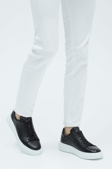  Tamer Tanca Erkek Hakiki Deri Siyah Sneakers & Spor Ayakkabı