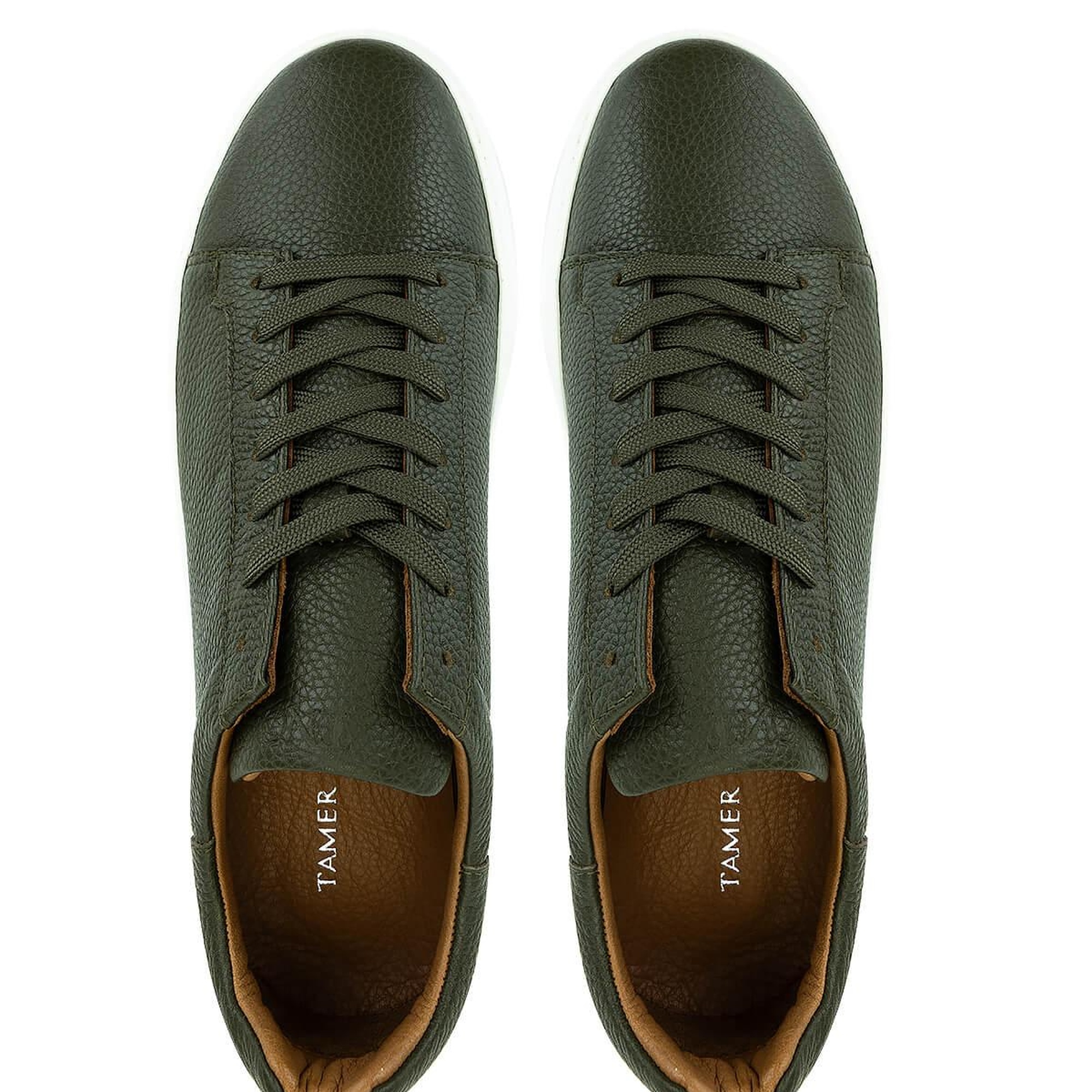 Tamer Tanca Erkek Hakiki Deri Yeşil Sneakers & Spor Ayakkabı