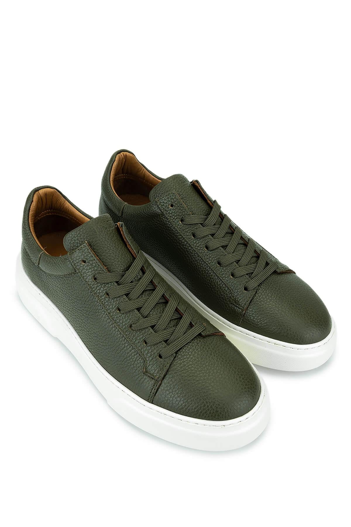 Tamer Tanca Tamer Tanca Erkek Hakiki Deri Yeşil Sneakers &amp; Spor Ayakkabı FashFed'de! Haki - 4. görsel