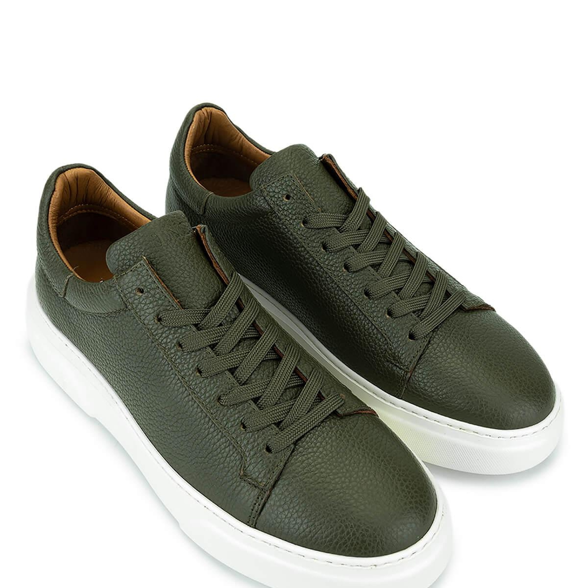 Tamer Tanca Erkek Hakiki Deri Yeşil Sneakers & Spor Ayakkabı