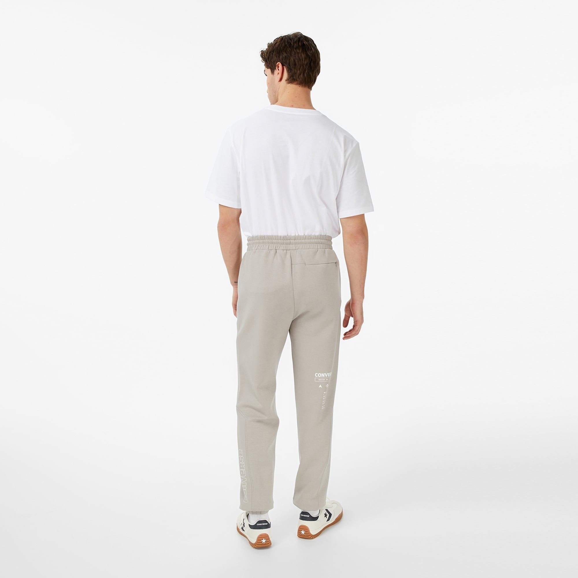 Converse Star Chevron Baskılı Erkek Oversize Fit Gri Eşofman Alti