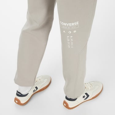  Converse Star Chevron Baskılı Erkek Oversize Fit Gri Eşofman Alti