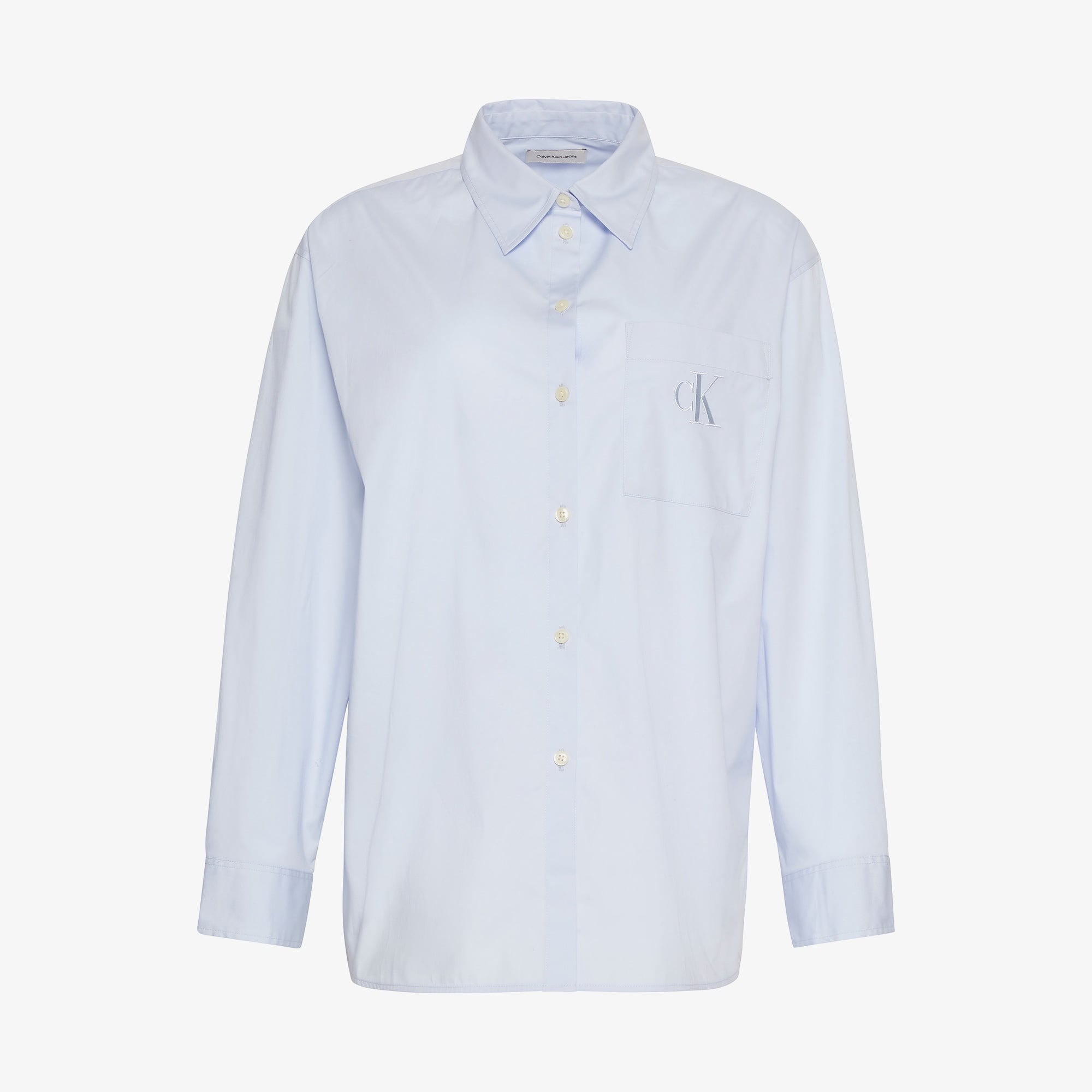 Calvin Klein Poplin Relaxed Kadın Mavi Gömlek