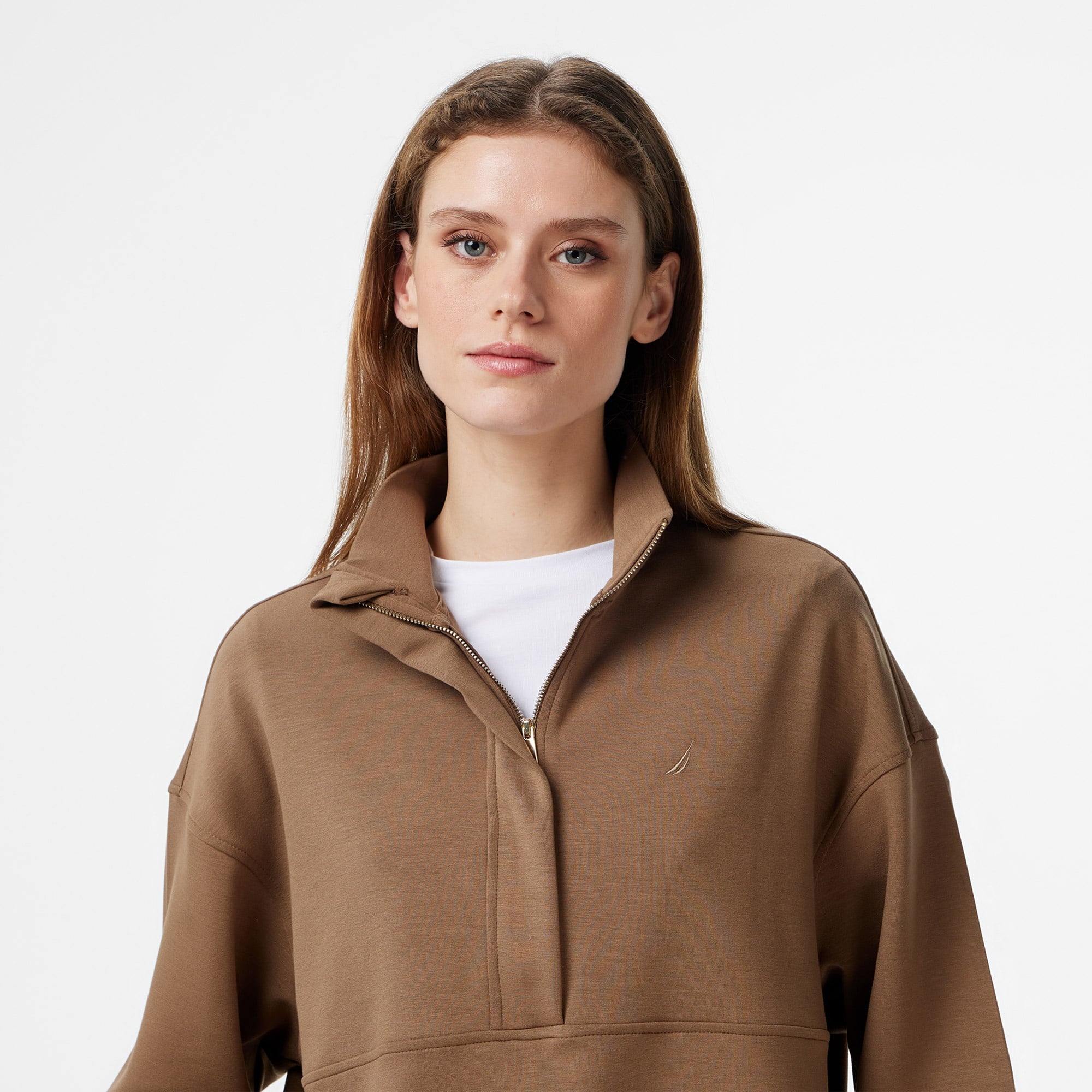 Nautica Kadın Kahverengi Regular Fit Sweatshirt