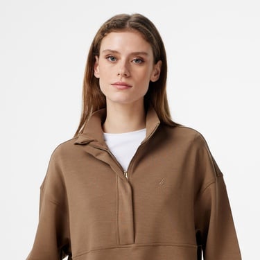  Nautica Kadın Kahverengi Regular Fit Sweatshirt