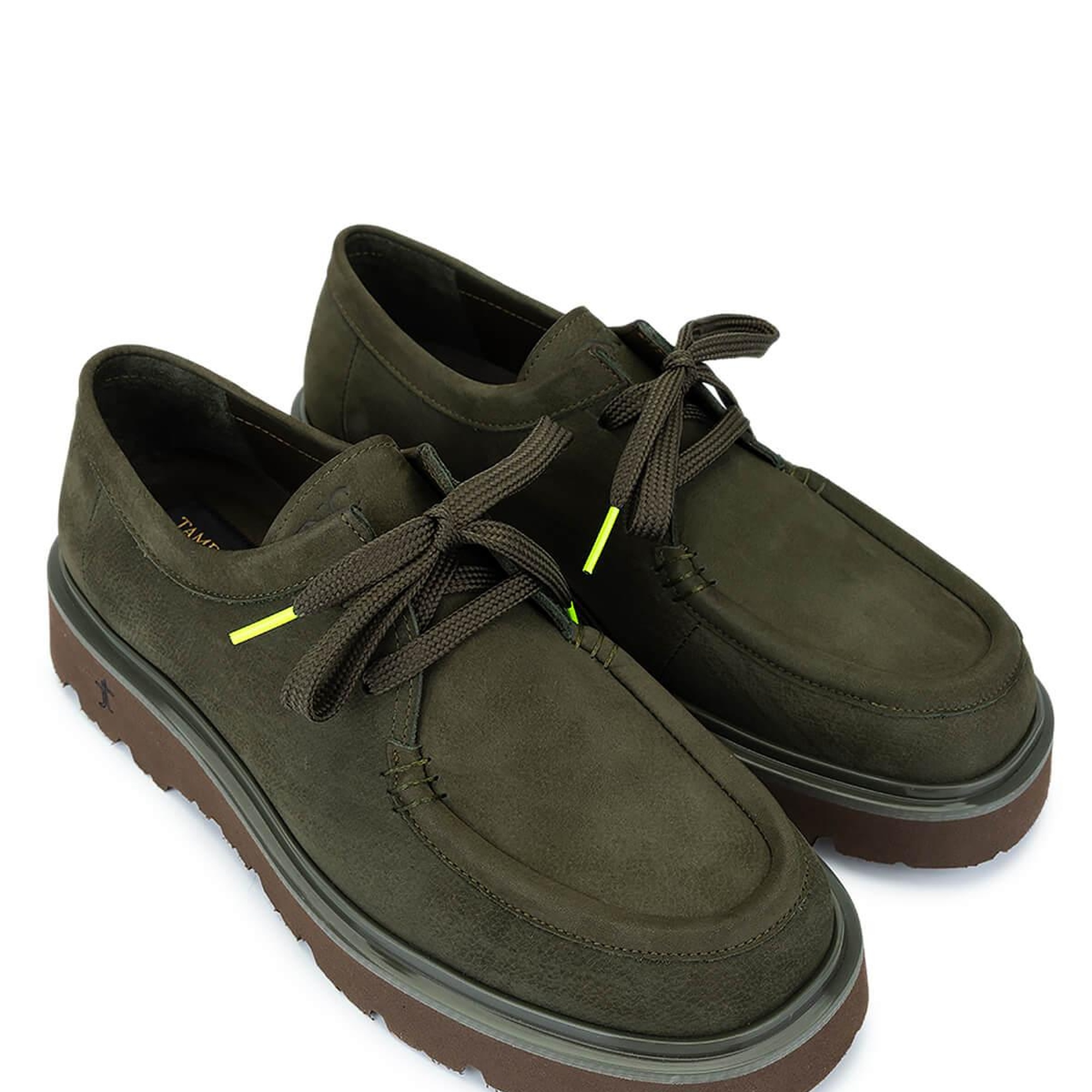 Tamer Tanca Erkek Hakiki Deri Yeşil Nubuk Loafer Ayakkabı