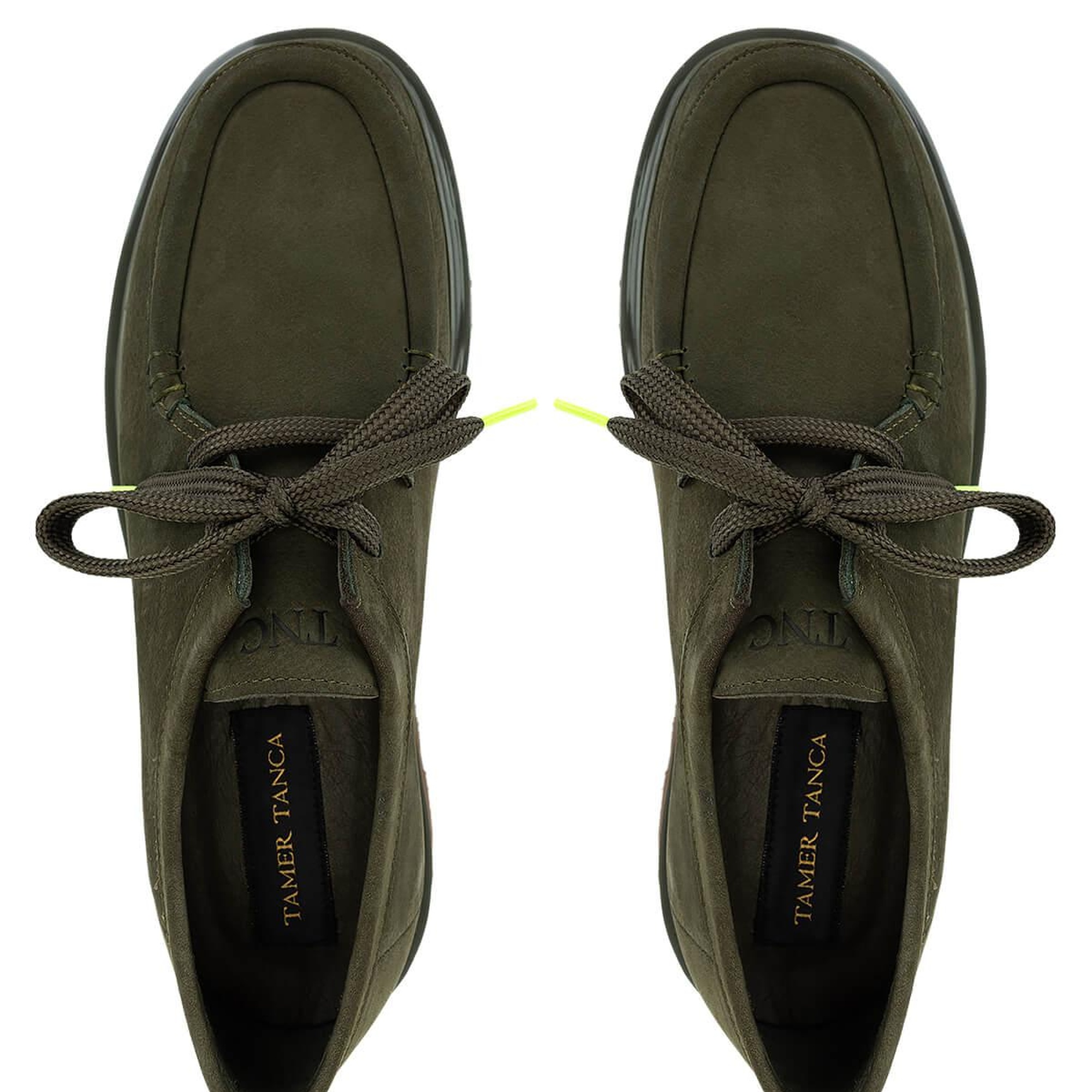 Tamer Tanca Erkek Hakiki Deri Yeşil Nubuk Loafer Ayakkabı