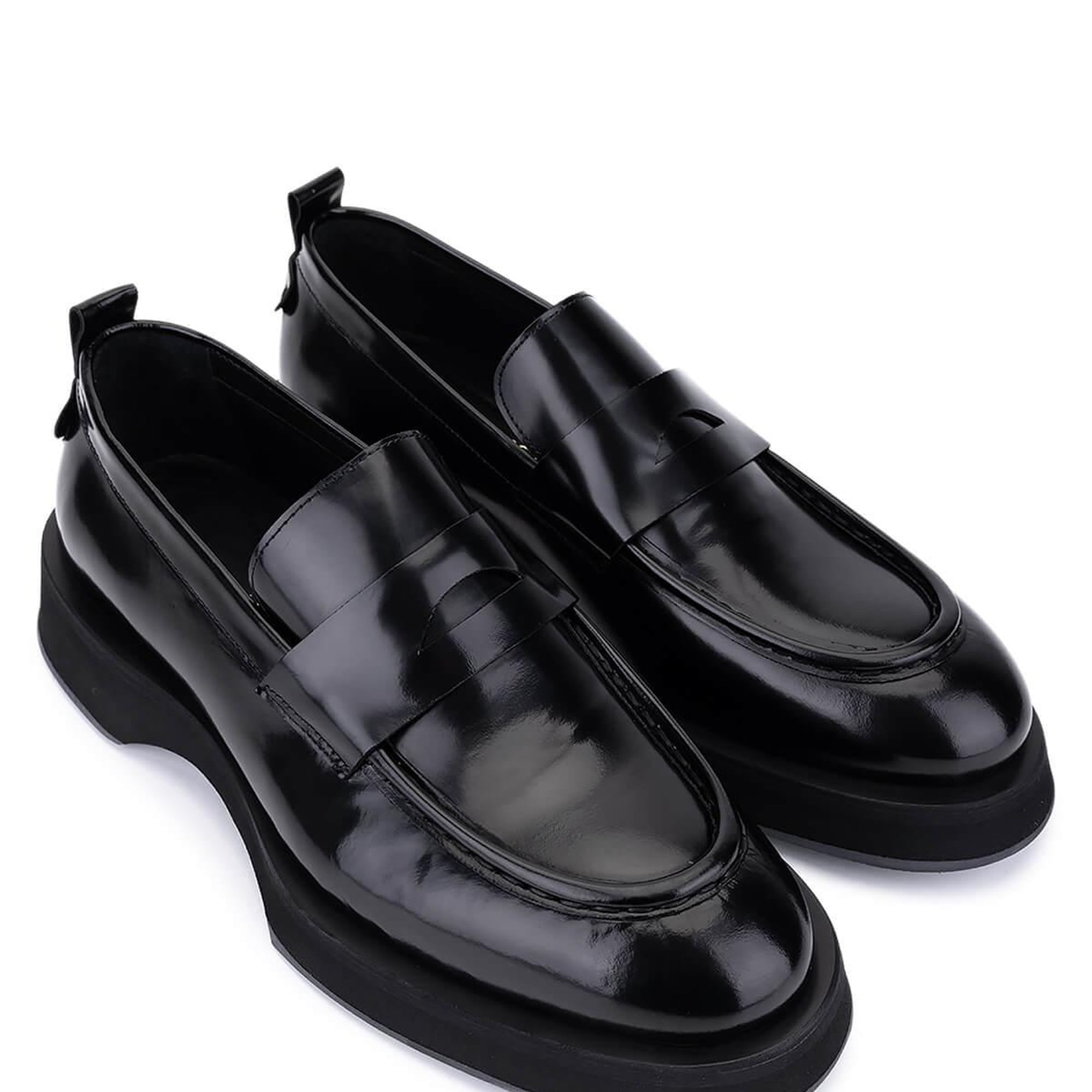 Tamer Tanca Erkek Hakiki Deri Siyah Deri Loafer Ayakkabı