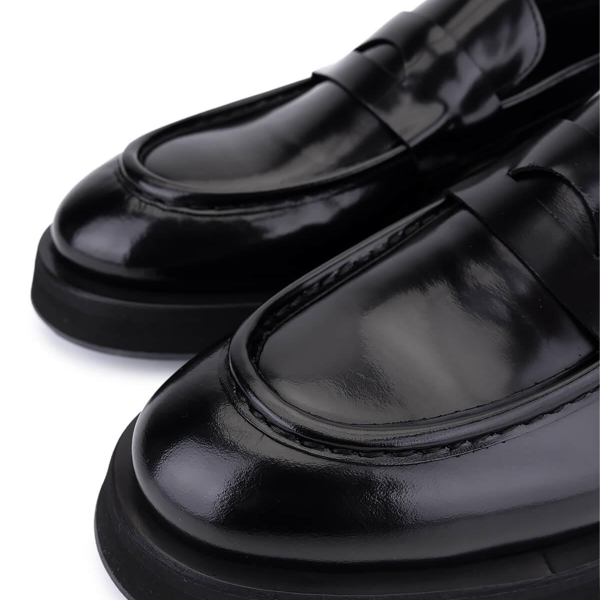 Tamer Tanca Erkek Hakiki Deri Siyah Deri Loafer Ayakkabı