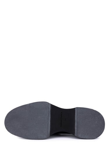  Tamer Tanca Erkek Hakiki Deri Siyah Deri Loafer Ayakkabı