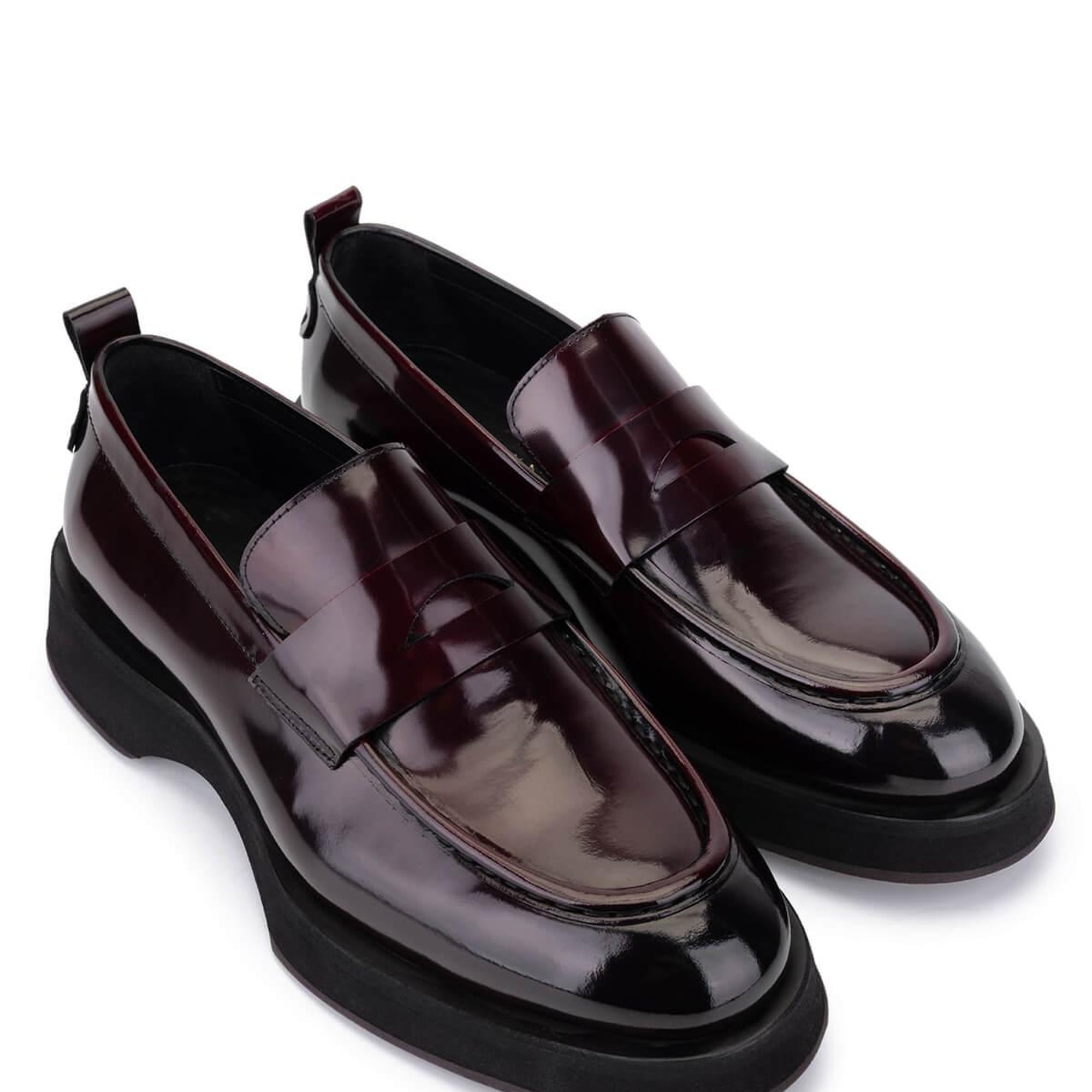 Tamer Tanca Erkek Hakiki Deri Bordo Loafer Ayakkabı