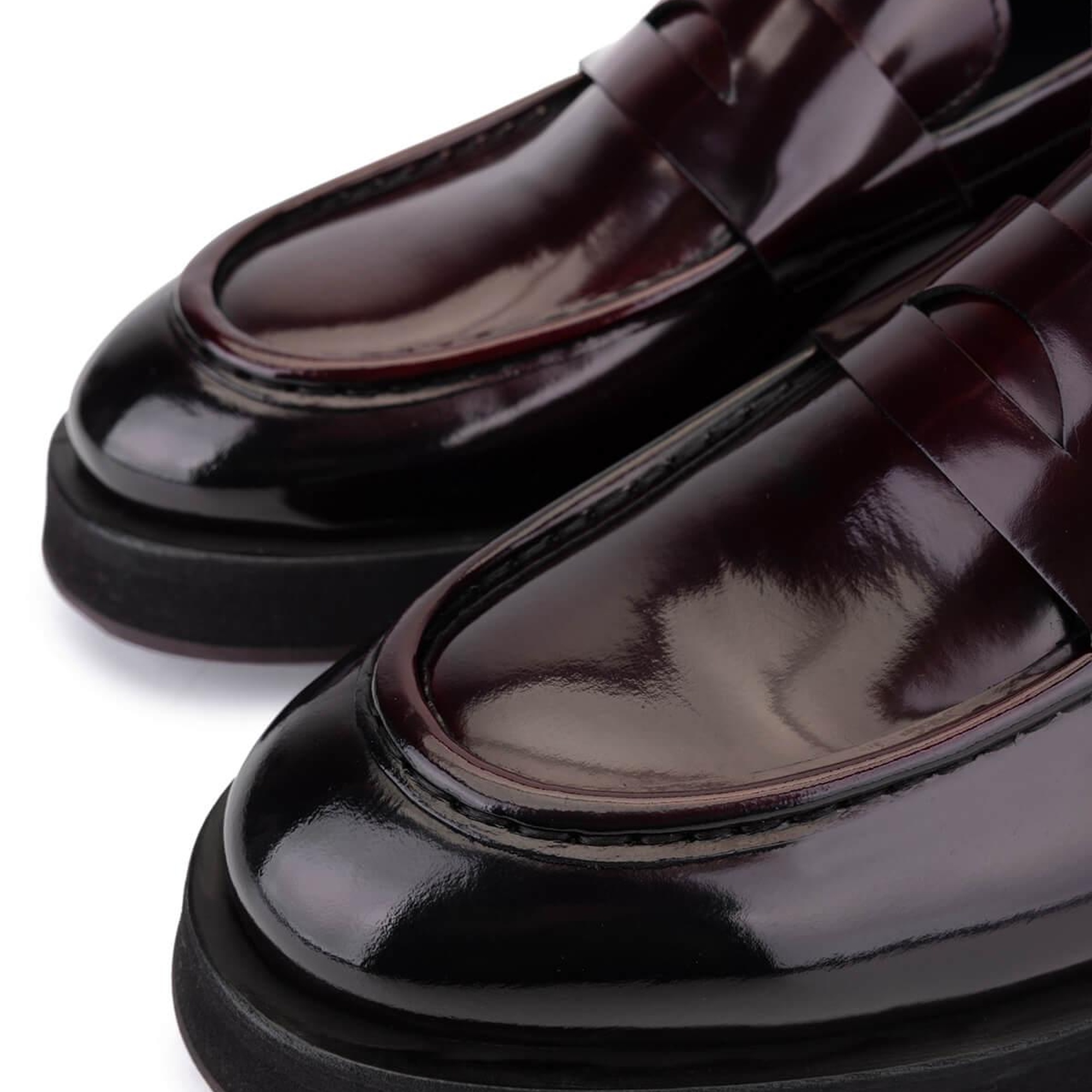 Tamer Tanca Erkek Hakiki Deri Bordo Loafer Ayakkabı