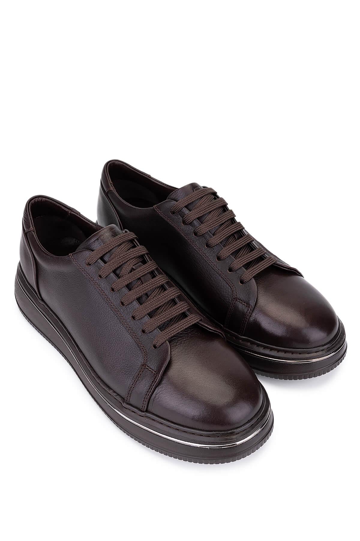 Tamer Tanca Tamer Tanca Erkek Hakiki Deri Kahverengi Sneakers &amp; Spor Ayakkabı FashFed'de! Kahverengi - 4. görsel