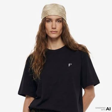  FashFed F İkonlu Unisex Siyah T-Shirt