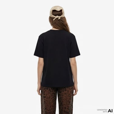  FashFed F İkonlu Unisex Siyah T-Shirt