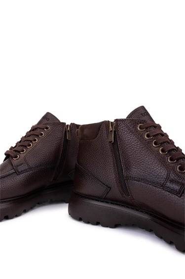  Tamer Tanca Erkek Hakiki Deri Kahverengi Casual Bot